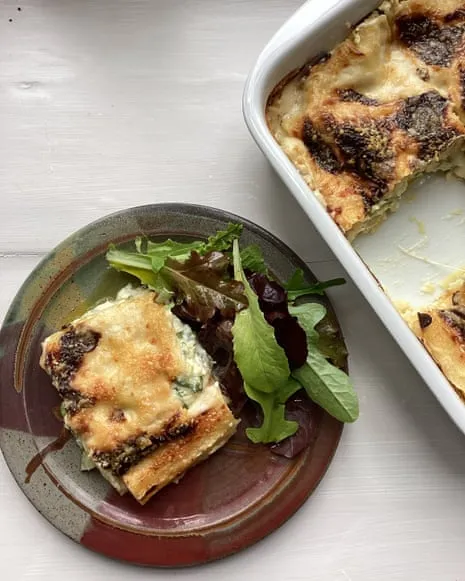 An Inspired Creation for Layered Pasta with Courgette and Three Cheeses